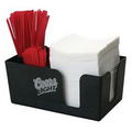 Napkin Caddy/ Holder w/ 4 Straw Pockets